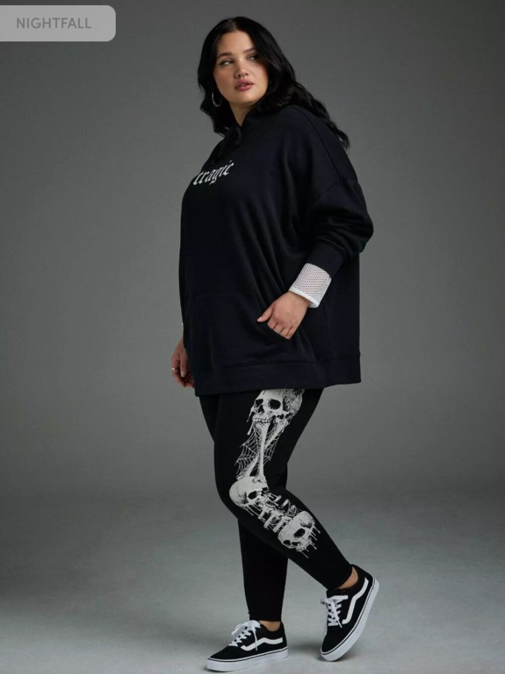 Torrid Nightfall Leggings Skull Bones Deep Black Halloween Womens 2 Plus NWT